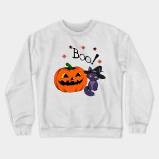 Boo! Witchy cat Crewneck Sweatshirt